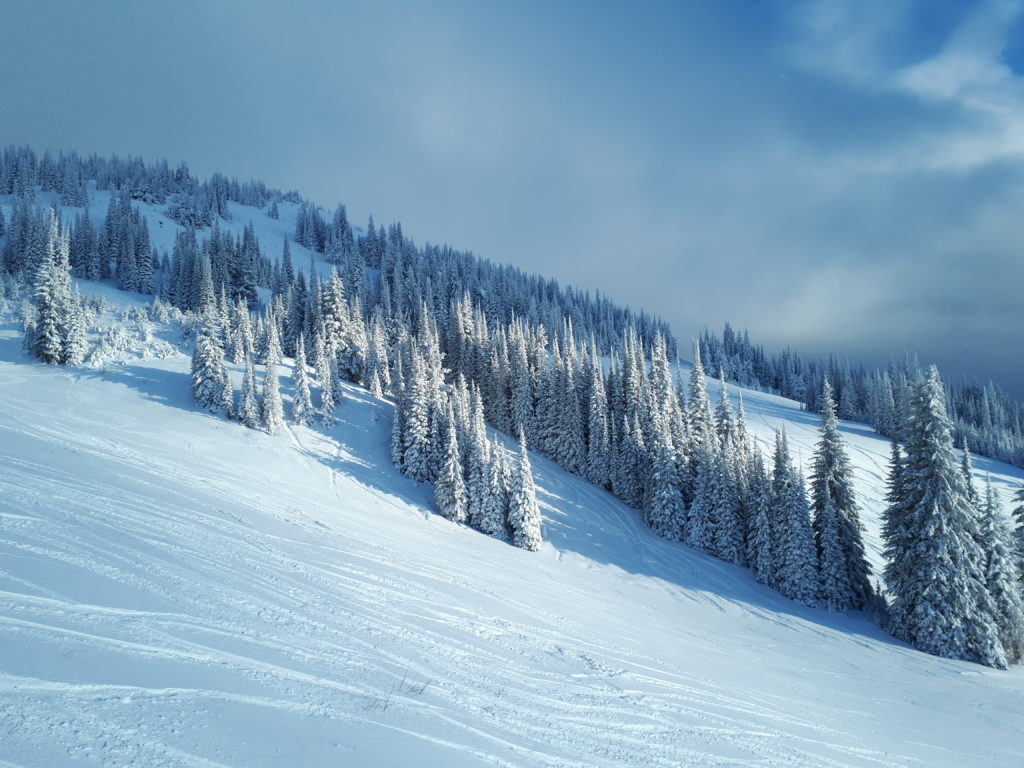 Skiing at Silver Star Mountain Resort, December 2017