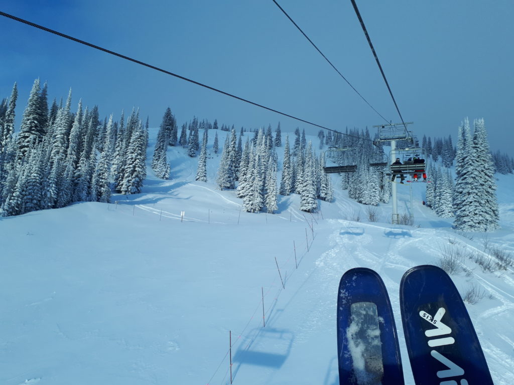 Skiing at Silver Star Mountain Resort, December 2017