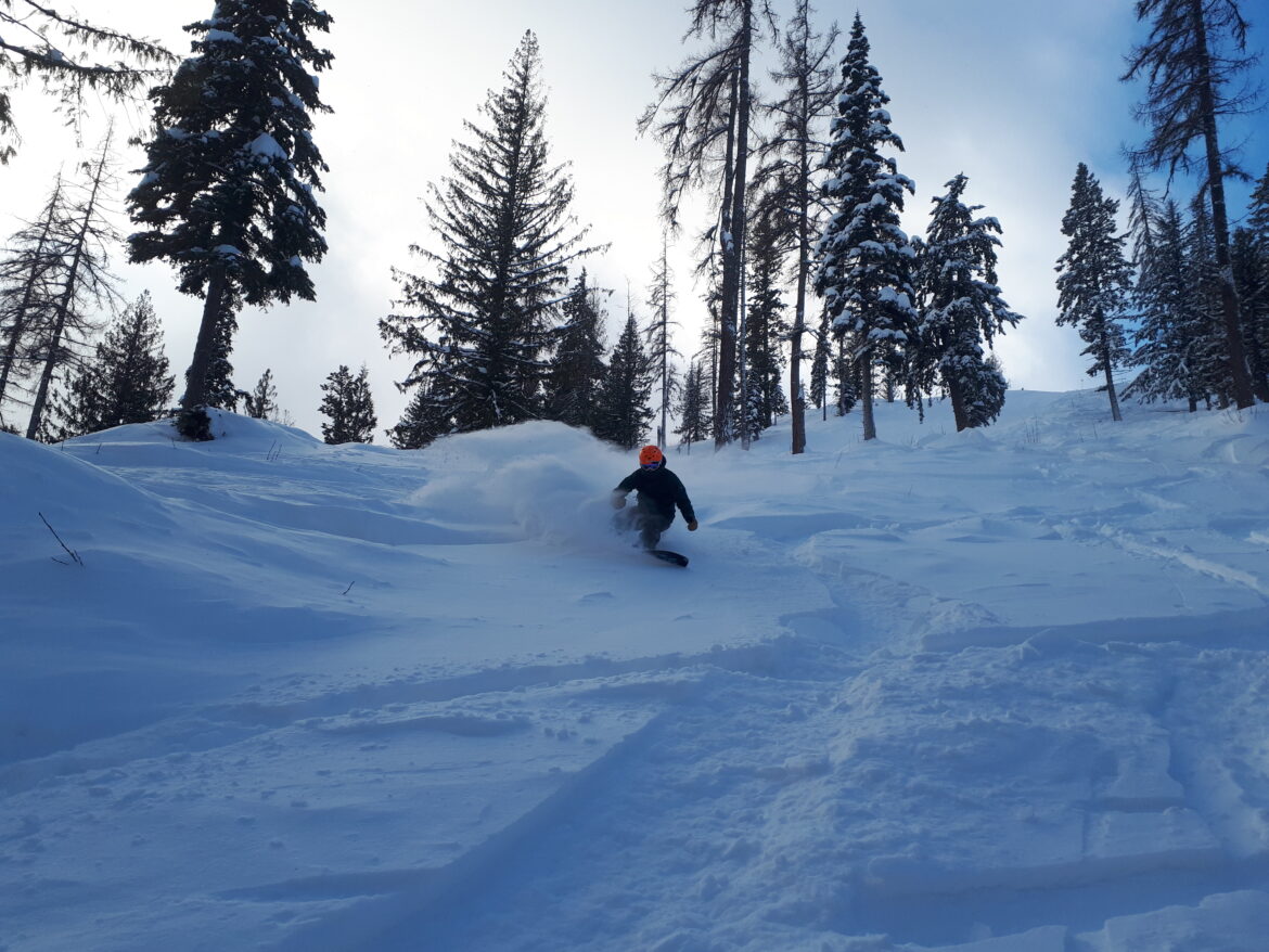 Skiing Fresh Powder on Silver Star